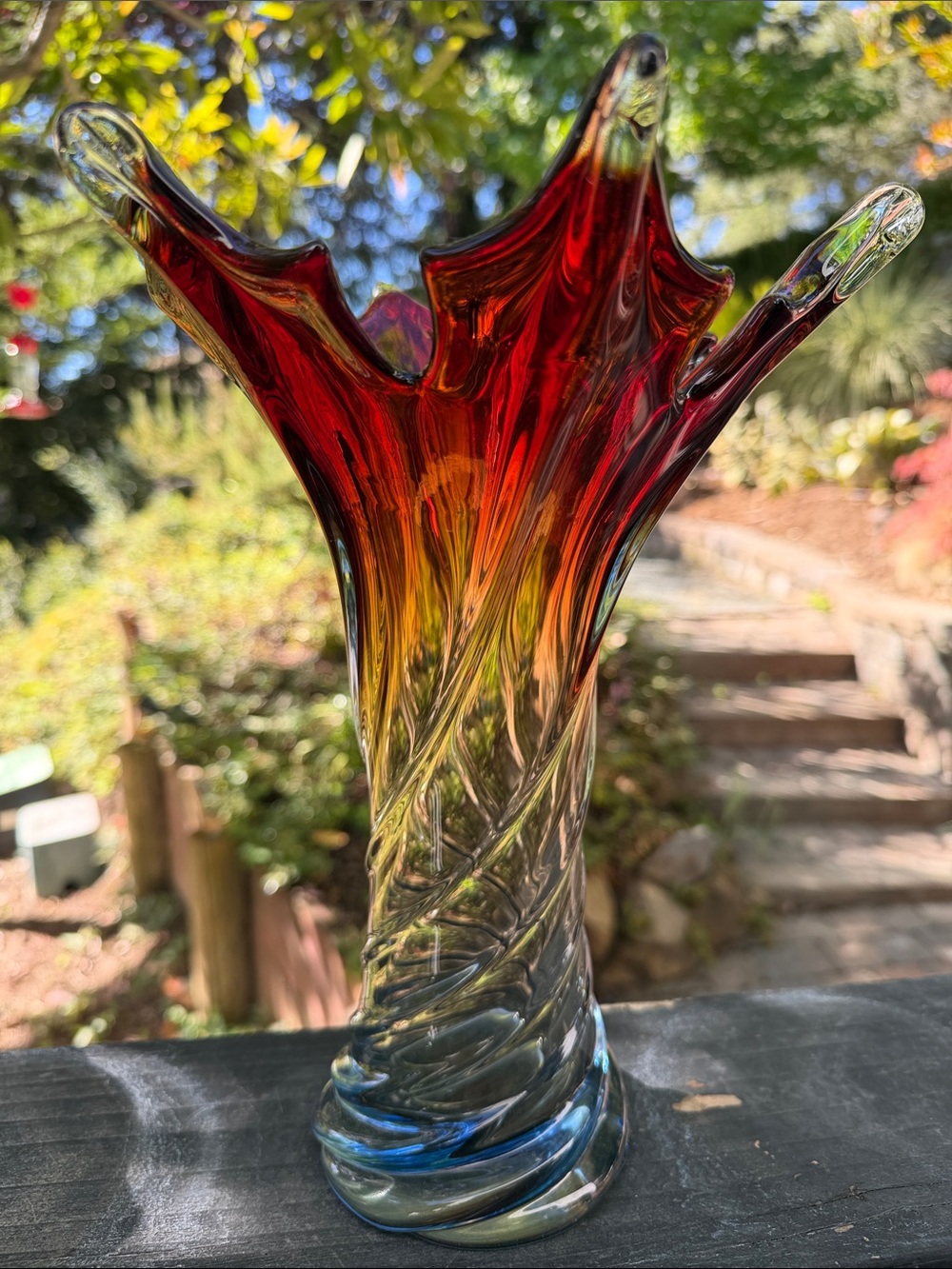 Mcm Murano inspired Czech glass vase